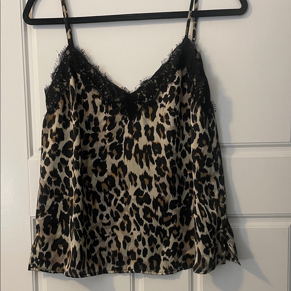 Leopard Print Lace-Trim BP. size small